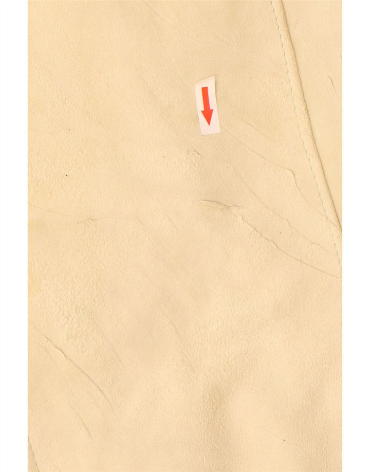 Jaqueta de camurça feminina vintage Reino Unido 12 couro bege médio