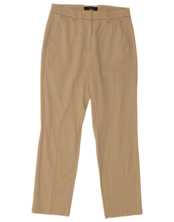 Max Mara Calça Chino Feminina Slim UK 8 Pequena W28 L27 Algodão Bege