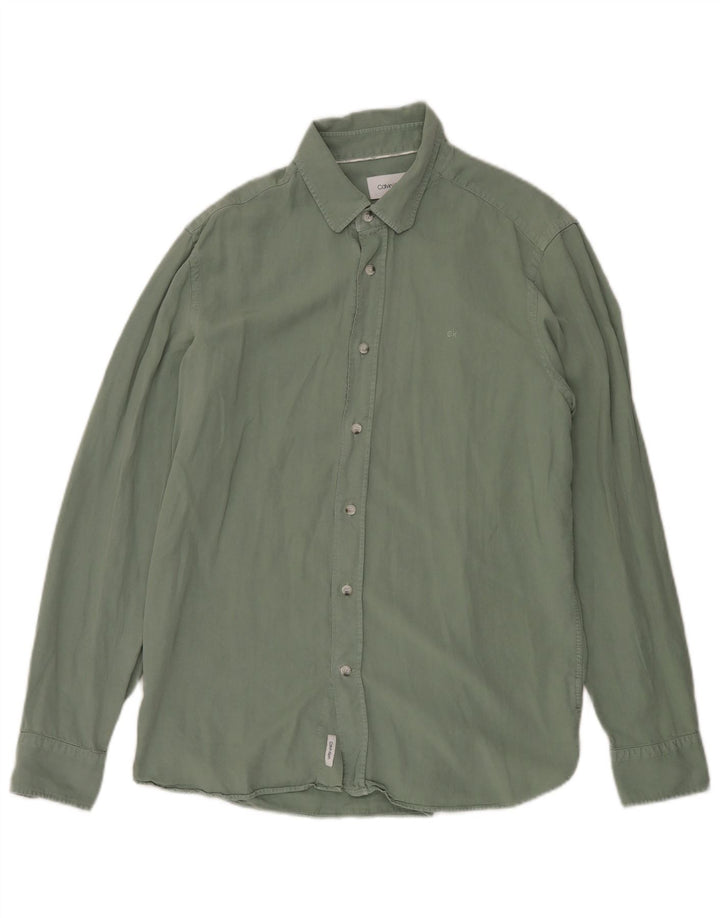 Camisa Calvin Klein Masculina Regular Fit Médio Verde Lyocell