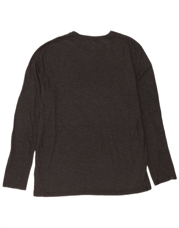 All Saints Top masculino de manga comprida grande algodão cinza