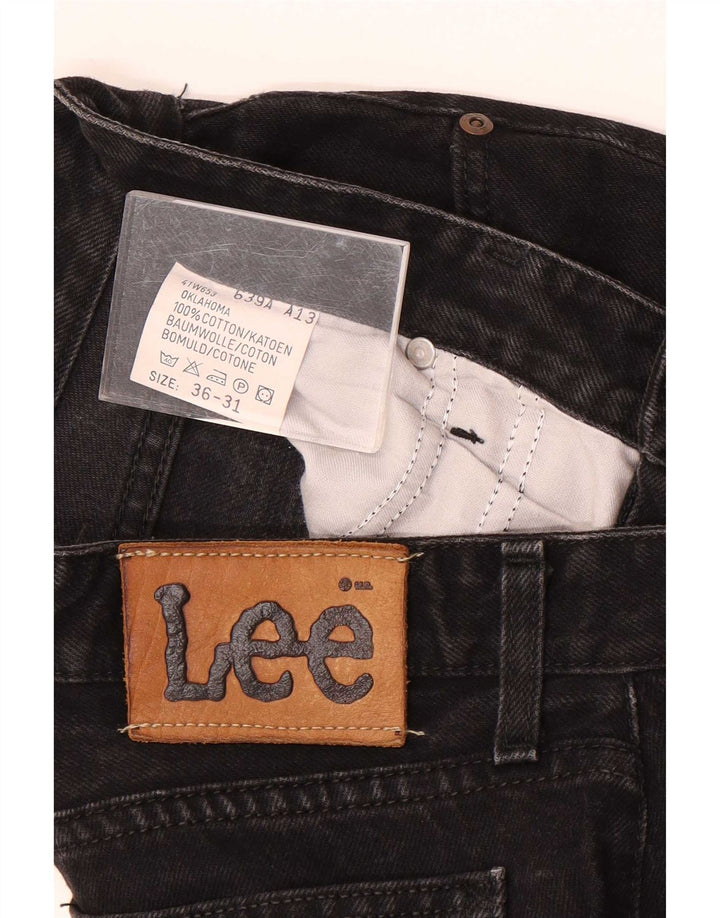 Lee Mens Tapered Jeans W36 L31 Algodão Preto