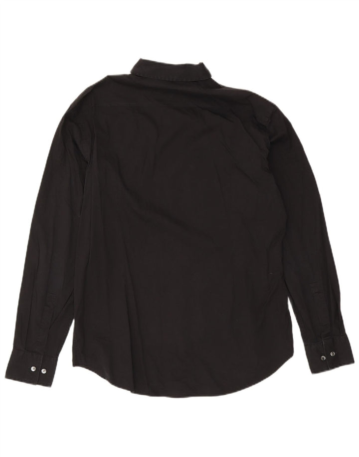 Camisa masculina Hugo Boss Slim Fit tamanho 41 16 grande preta
