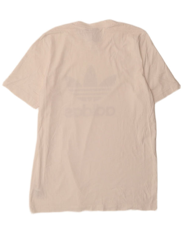Adidas Mens Graphic T-Shirt Top Médio Algodão Branco