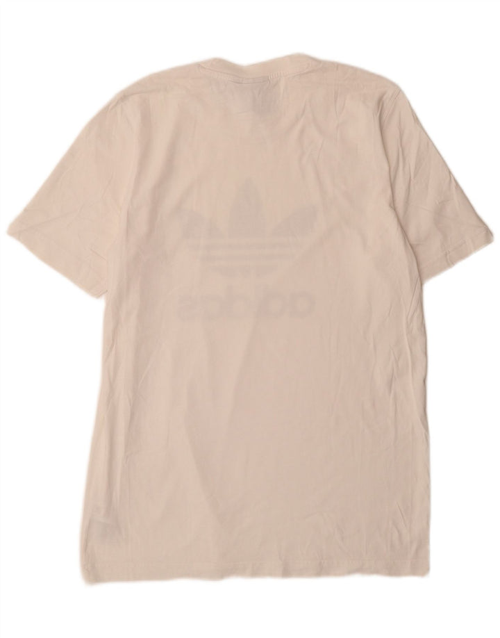 Adidas Mens Graphic T-Shirt Top Médio Algodão Branco