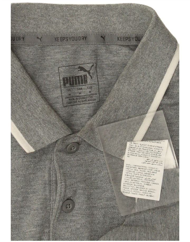 Camisa polo masculina Puma algodão cinza médio