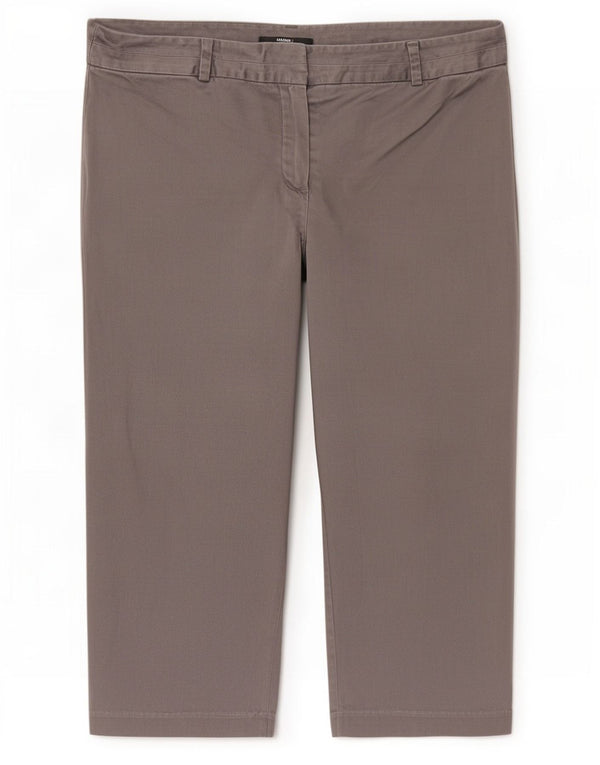 Calça capri feminina Marks & Spencer Reino Unido 12 médio W32 L20 algodão cinza