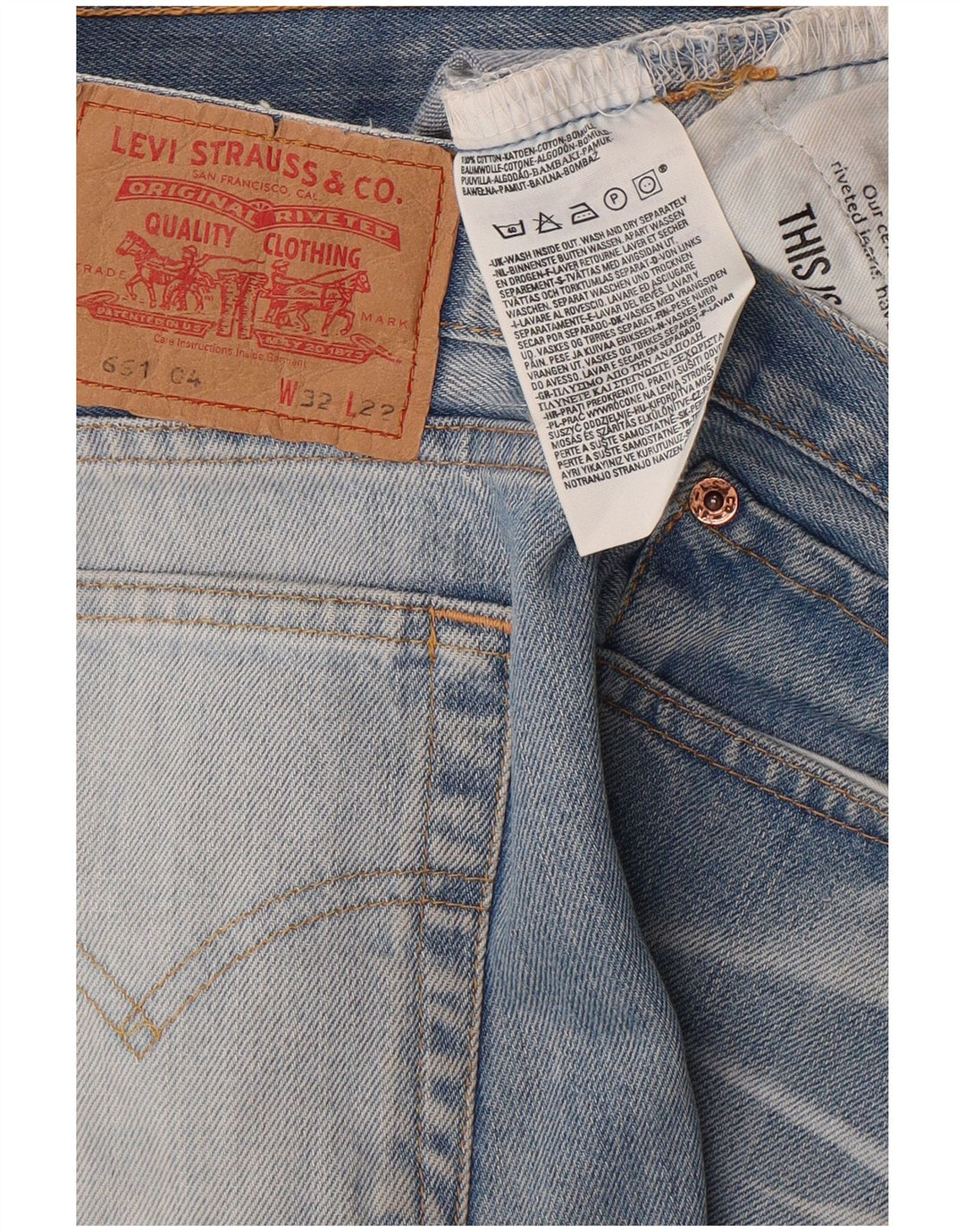 Calça jeans feminina Levi's Capri W32 L22 azul algodão clássico