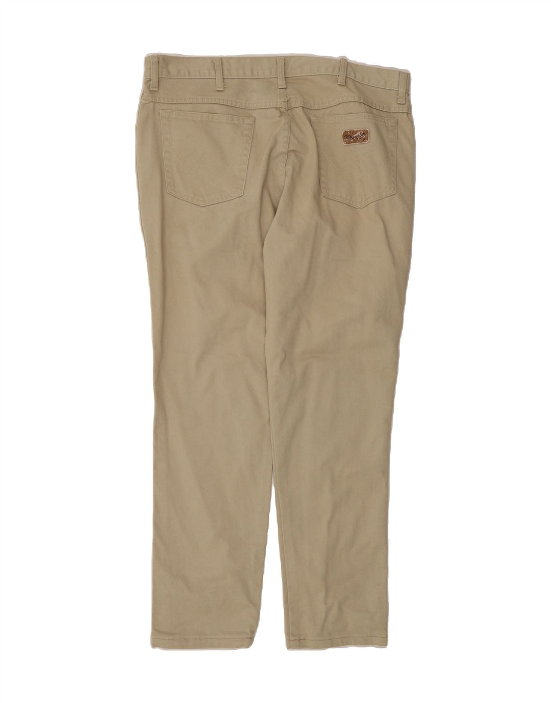 WRANGLER Mens Texas Slim Casual Trousers W38 L32 Beige Cotton Vintage Wrangler and Second-Hand Wrangler from Messina Hembry 