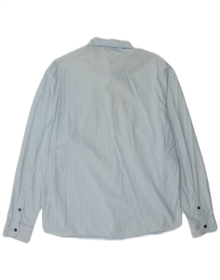 Camisa masculina Moschino XL azul algodão