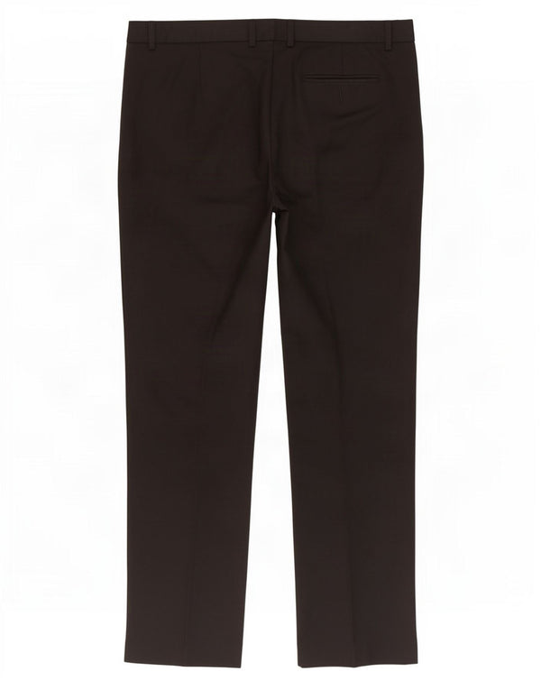 Calça masculina de ajuste regular Marks & Spencer W38 L33 poliéster preto