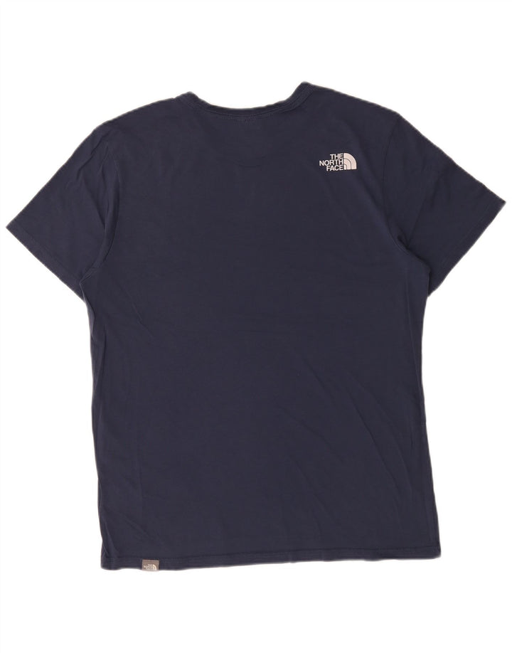 Camiseta gráfica masculina The North Face Top médio algodão azul marinho