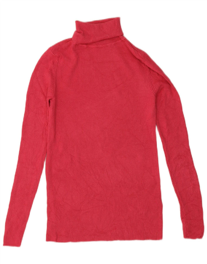 Suéter feminino Marks & Spencer com gola redonda e viscose rosa pequena Reino Unido 10