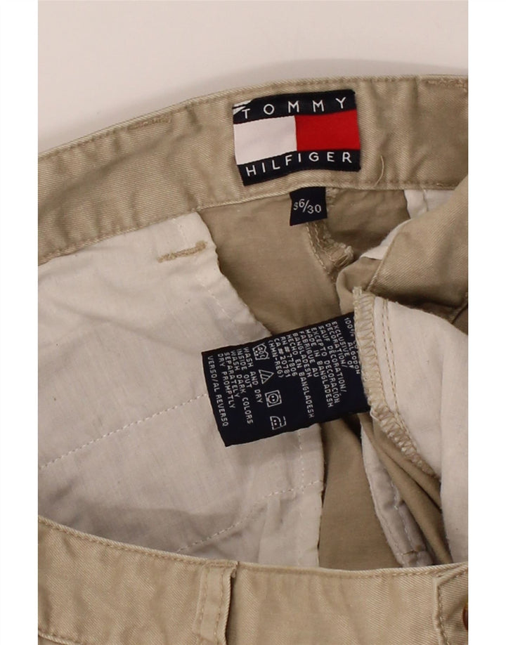 TOMMY HILFIGER Mens Straight Chino Trousers W36 L30 Beige Cotton Vintage Tommy Hilfiger and Second-Hand Tommy Hilfiger from Messina Hembry 