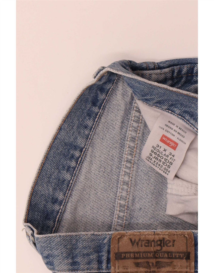 Shorts jeans Wrangler masculino de ajuste regular W31 algodão azul médio