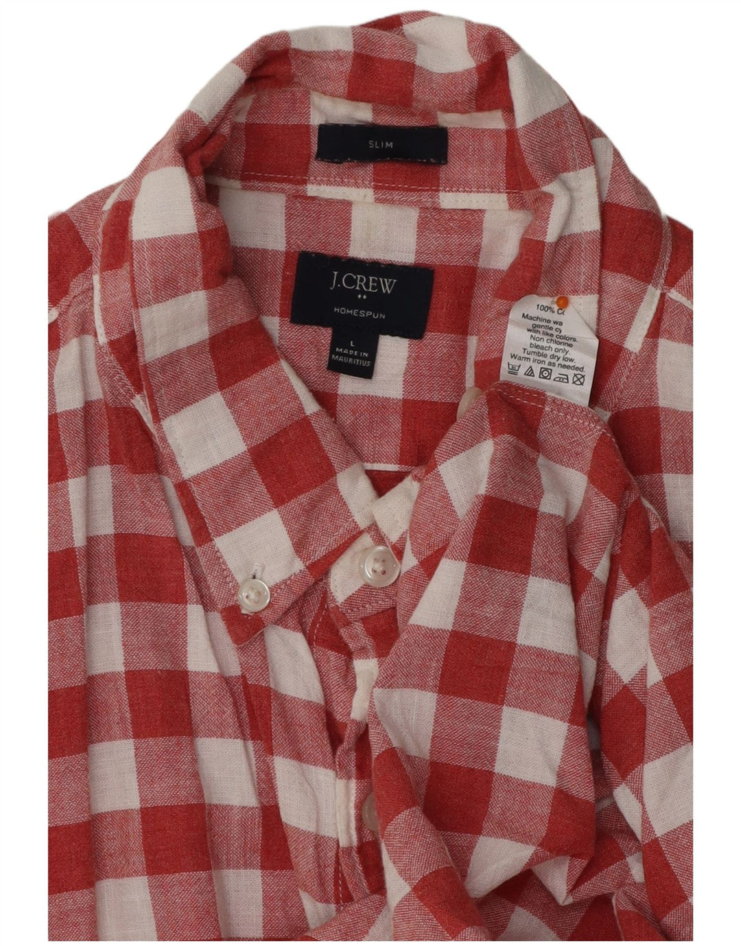 J. CREW Camisa masculina slim de manga curta grande de algodão xadrez vermelho