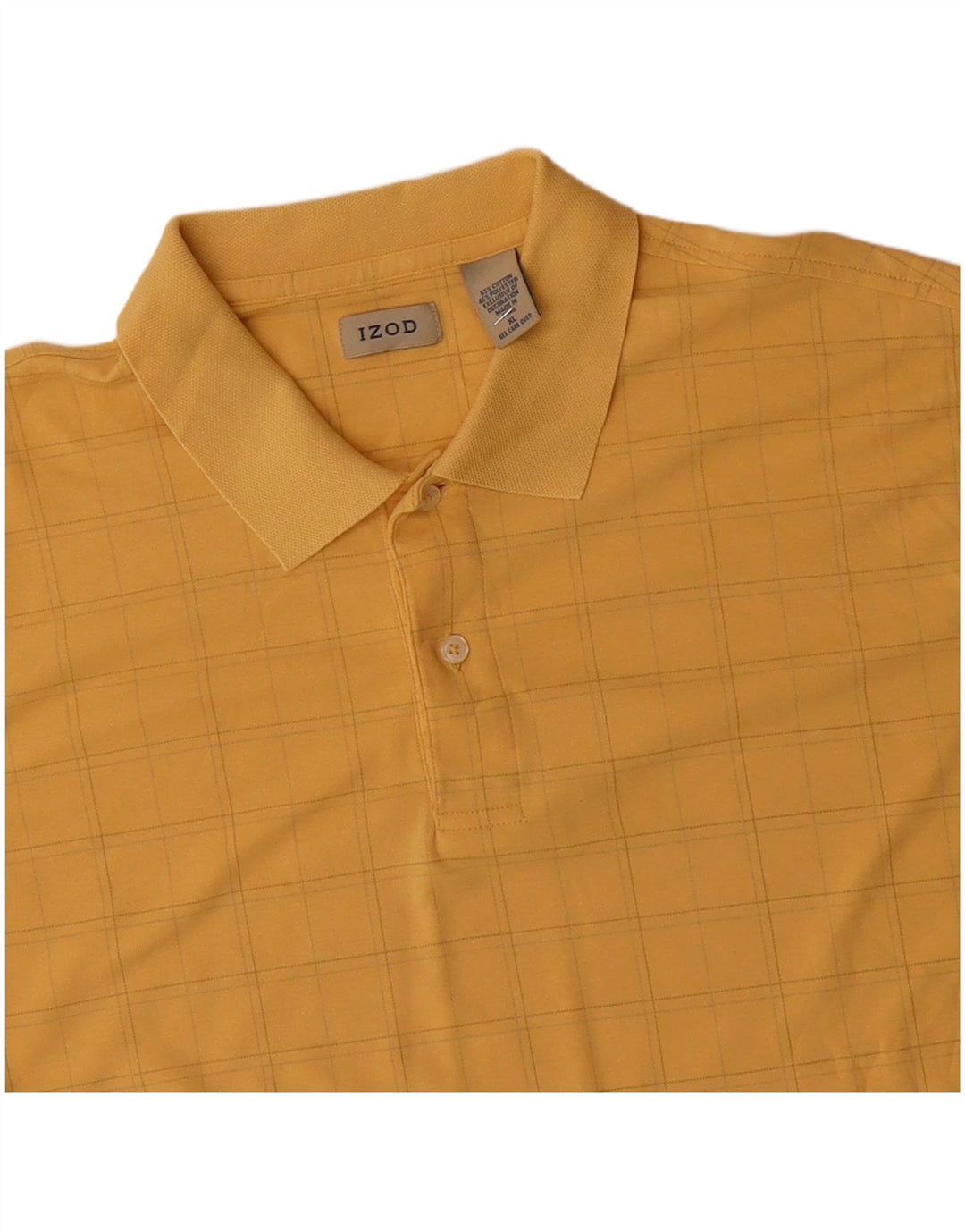 Camisa polo masculina IZOD XL algodão xadrez amarelo