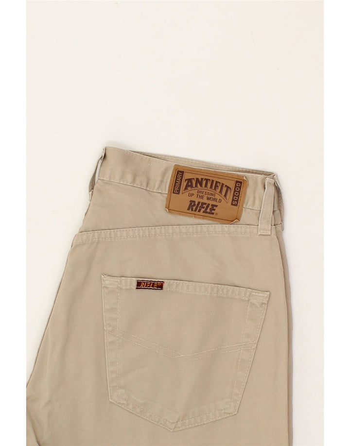 RIFLE Mens Straight Casual Trousers W31 L29  Beige Cotton Vintage Rifle and Second-Hand Rifle from Messina Hembry 