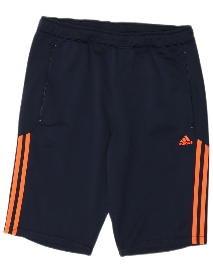 Shorts esportivos masculinos ADIDAS Climalite médio azul marinho poliéster