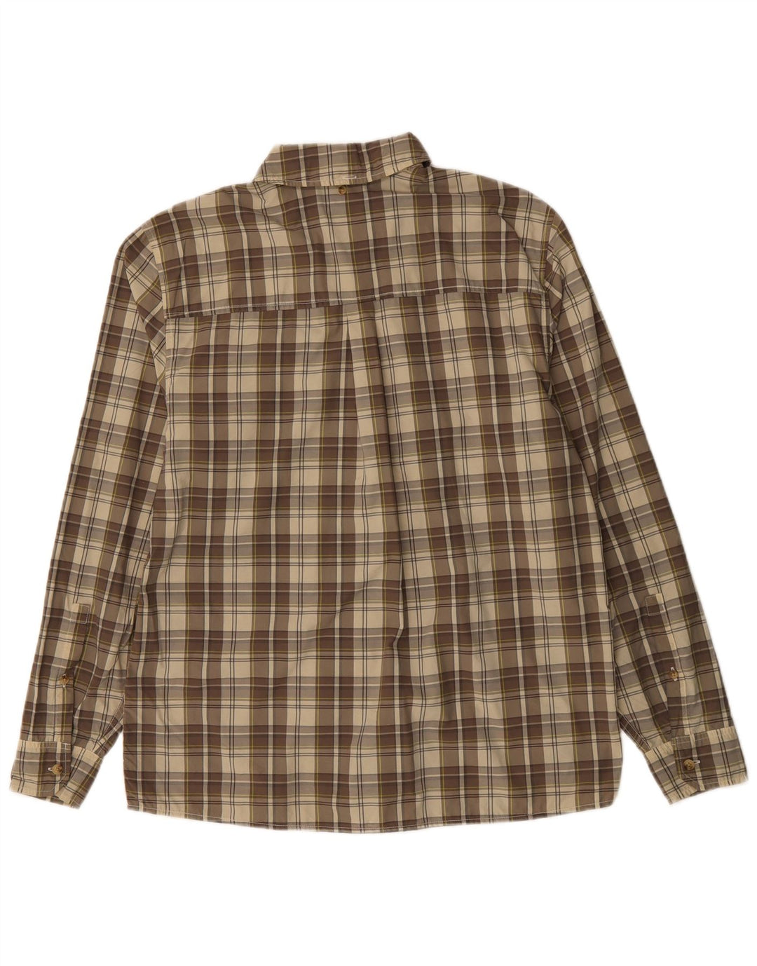 Camisa masculina ROHAN poliamida xadrez marrom médio