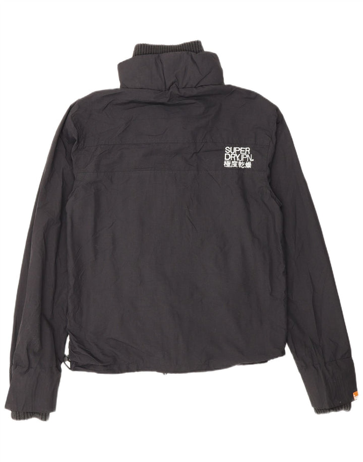 Jaqueta de chuva feminina Superdry Windcheater Graphic UK 14 médio preto nylon