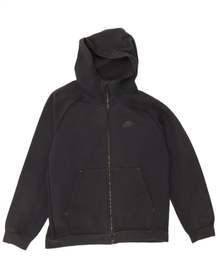 Suéter Nike masculino com capuz e zíper médio preto algodão
