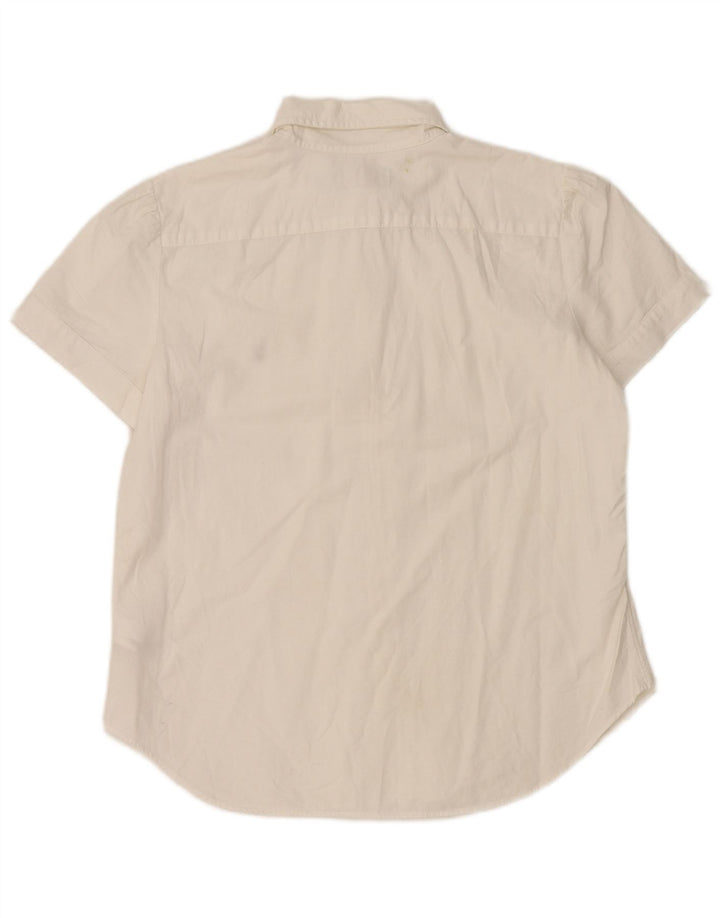 Camisa feminina de manga curta RALPH LAUREN Reino Unido 16 grande algodão branco