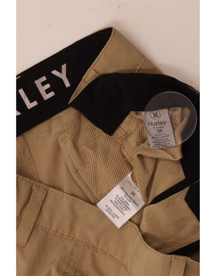 Hurley Mens Chino Shorts W36 Grande Poliéster Marrom