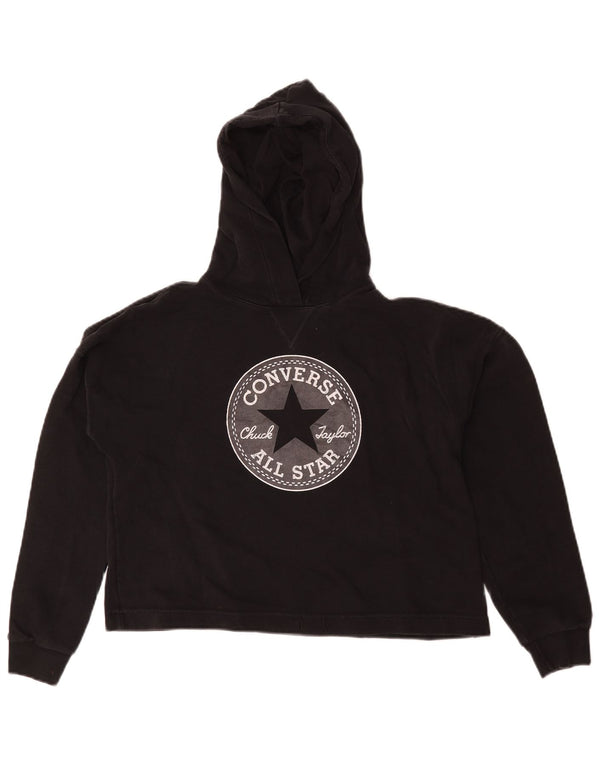 Converse feminino oversized crop gráfico moletom com capuz Reino Unido 10 pequeno preto