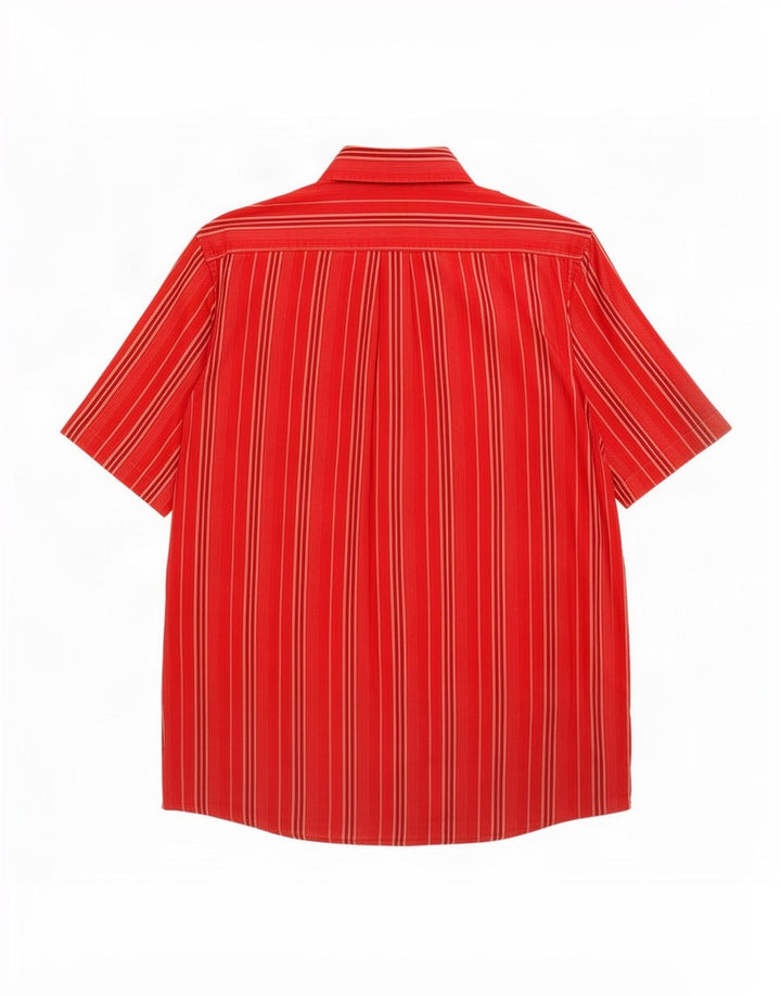 Camisa masculina de manga curta Levi's pequena listrada vermelha de algodão