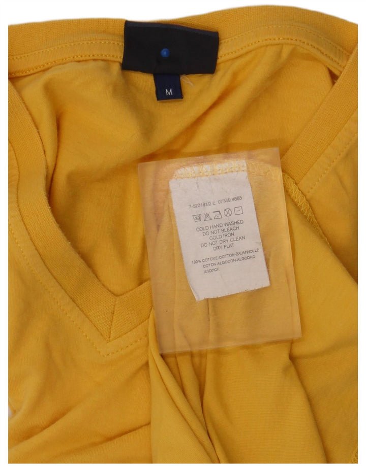 TRUSSARDI JEANS Camiseta masculina gráfica Top médio algodão amarelo
