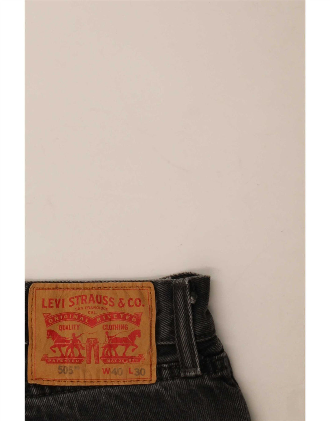 Calça jeans feminina Levi's 505 Straight W40 L26 algodão cinza