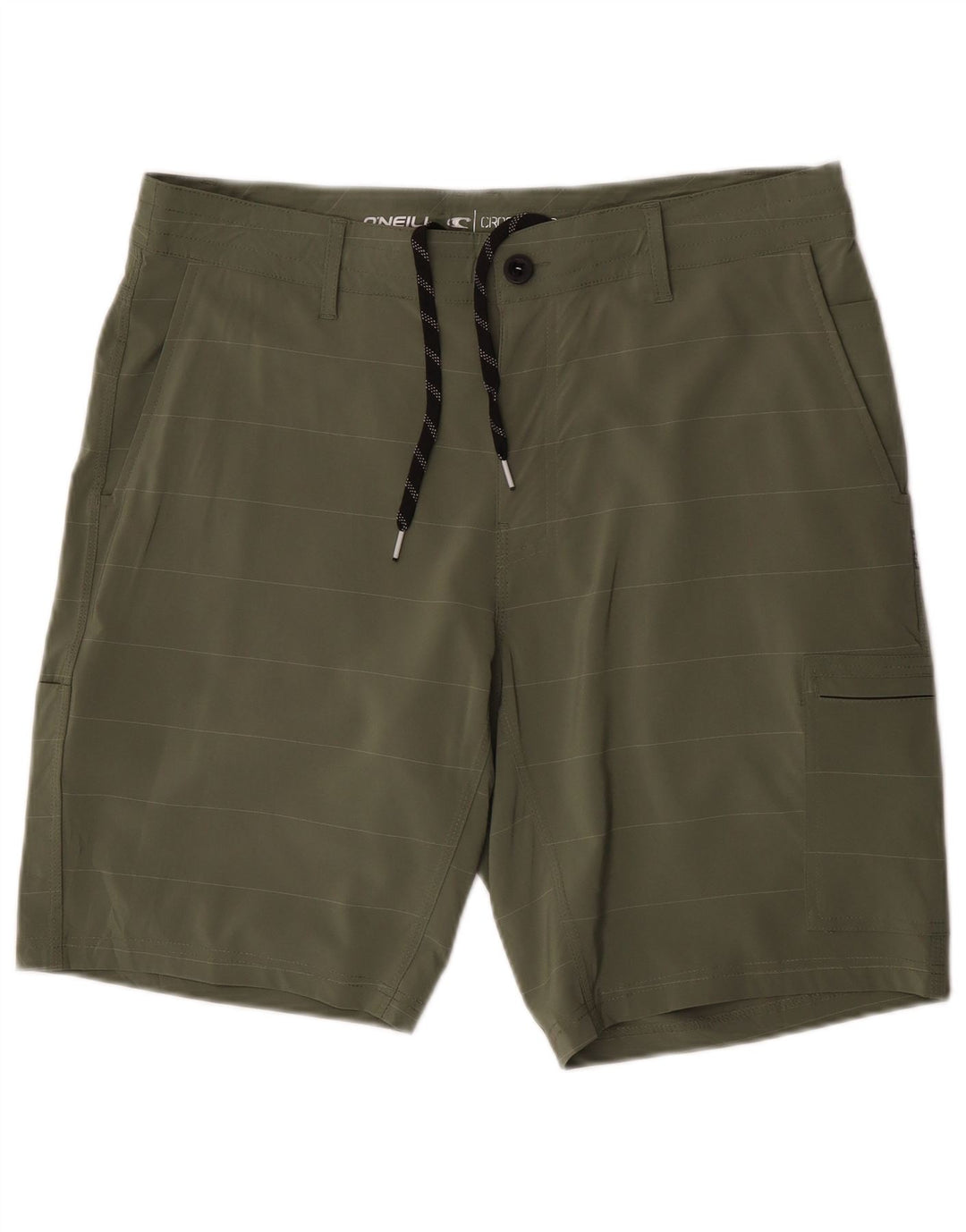 Shorts cargo masculino O'Neill W36 grande algodão listrado verde