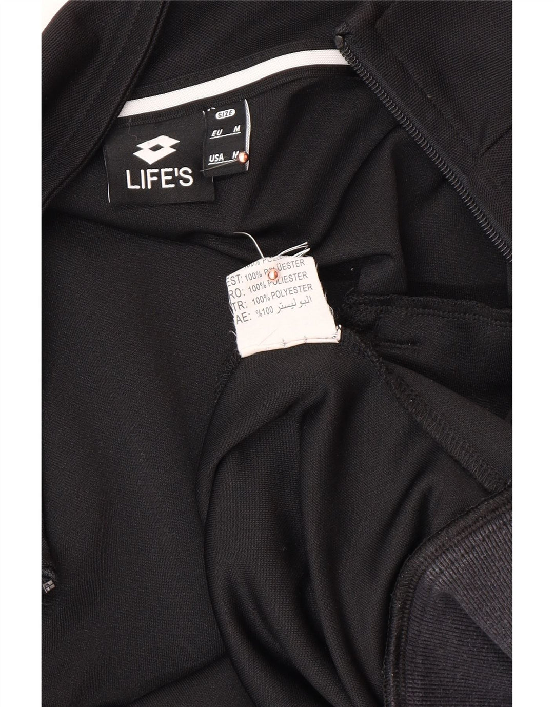 LOTTO Mens Life's Graphic Tracksuit Top Jaqueta Médio Preto Poliéster