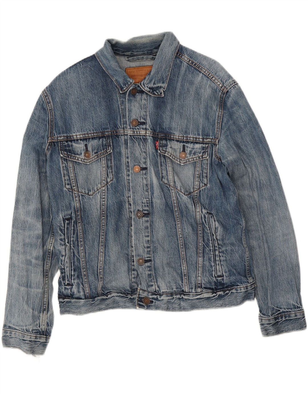 Jaqueta jeans masculina Levi's UK 38 algodão azul médio