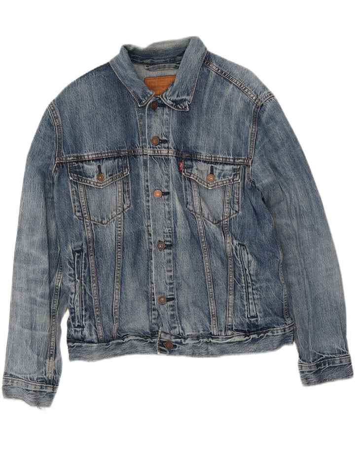 Jaqueta jeans masculina Levi's UK 38 algodão azul médio