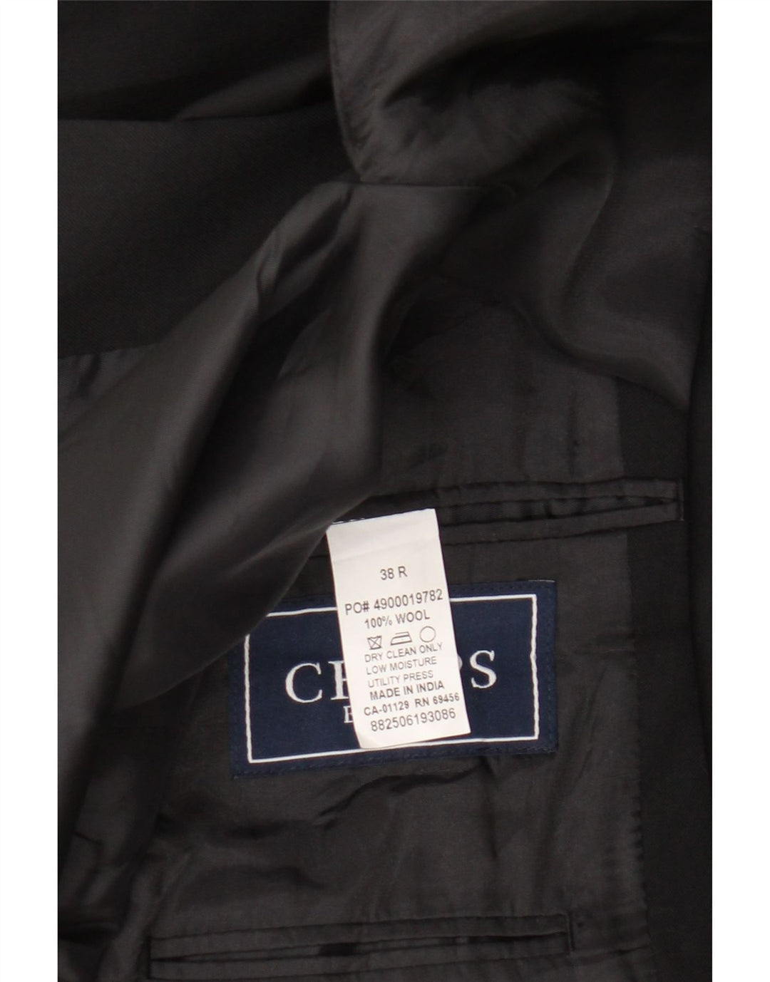 Jaqueta blazer masculina Chaps com 2 botões Reino Unido 38 lã preta média