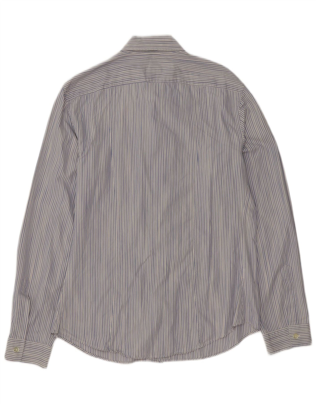 ARMANI JEANS Camisa masculina XL algodão listrado azul