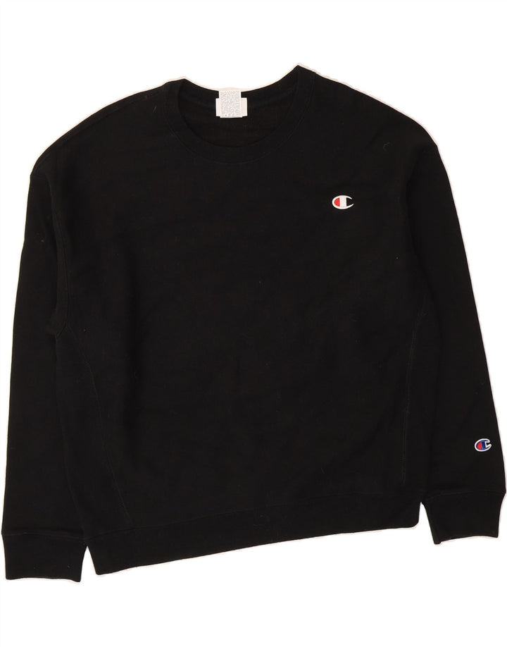 CHAMPION Womens Reverse Weave Sweatshirt Jumper UK 20 2XL Black Cotton Vintage Champion and Second-Hand Champion from Messina Hembry 