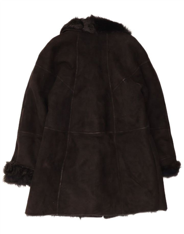 Casaco feminino Muflone Shearling IT 48 XL couro preto