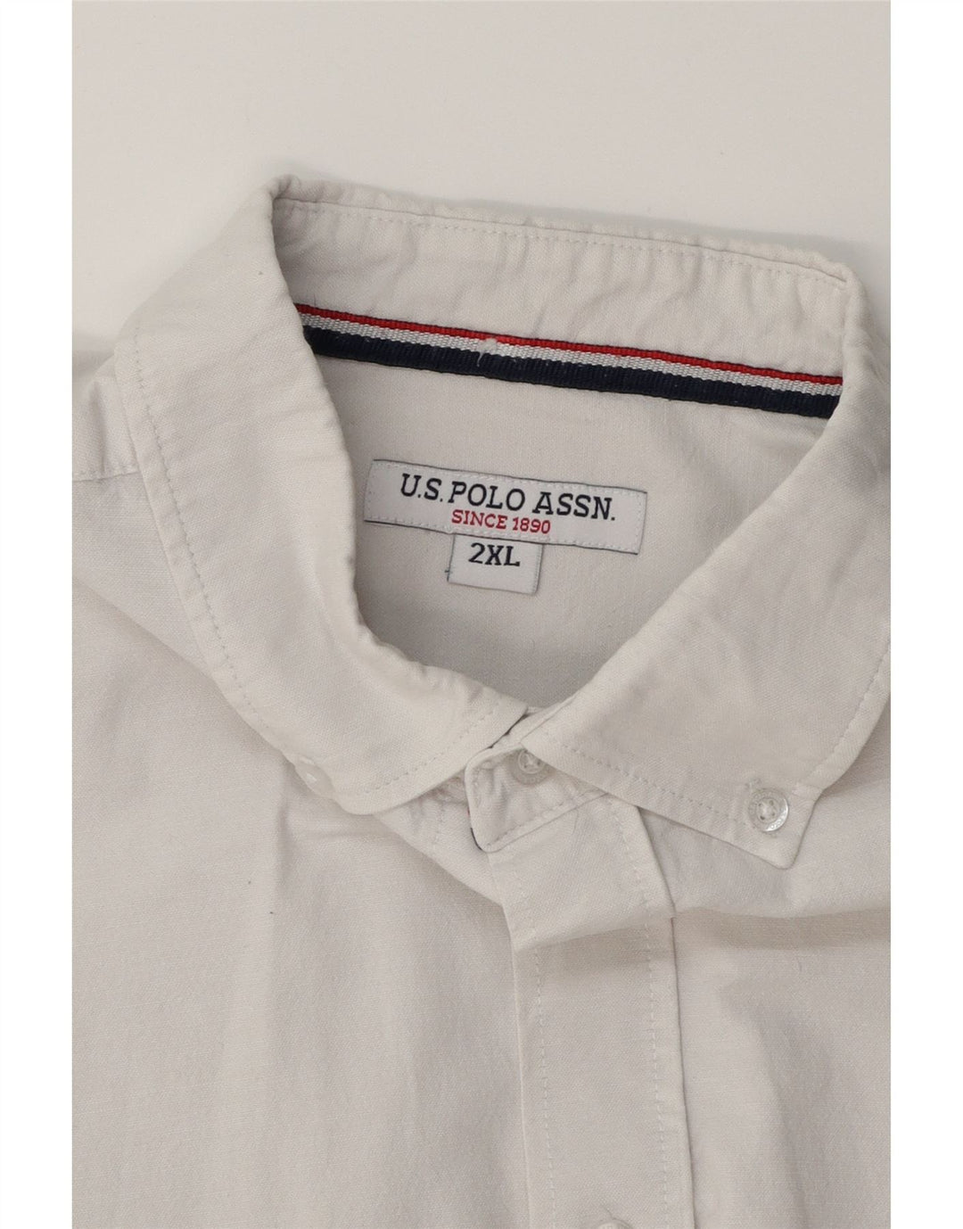 U.S. POLO ASSN. Mens Shirt 2XL White Cotton Vintage U.S. Polo Assn. and Second-Hand U.S. Polo Assn. from Messina Hembry 