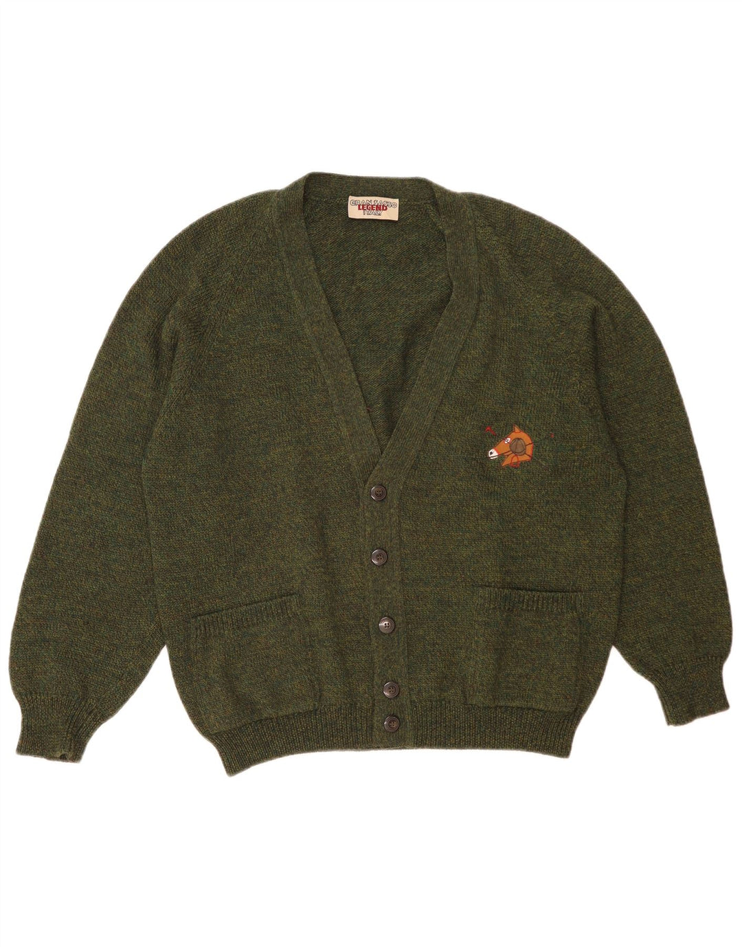 Suéter cardigã masculino Gran Sasso XL lã cáqui