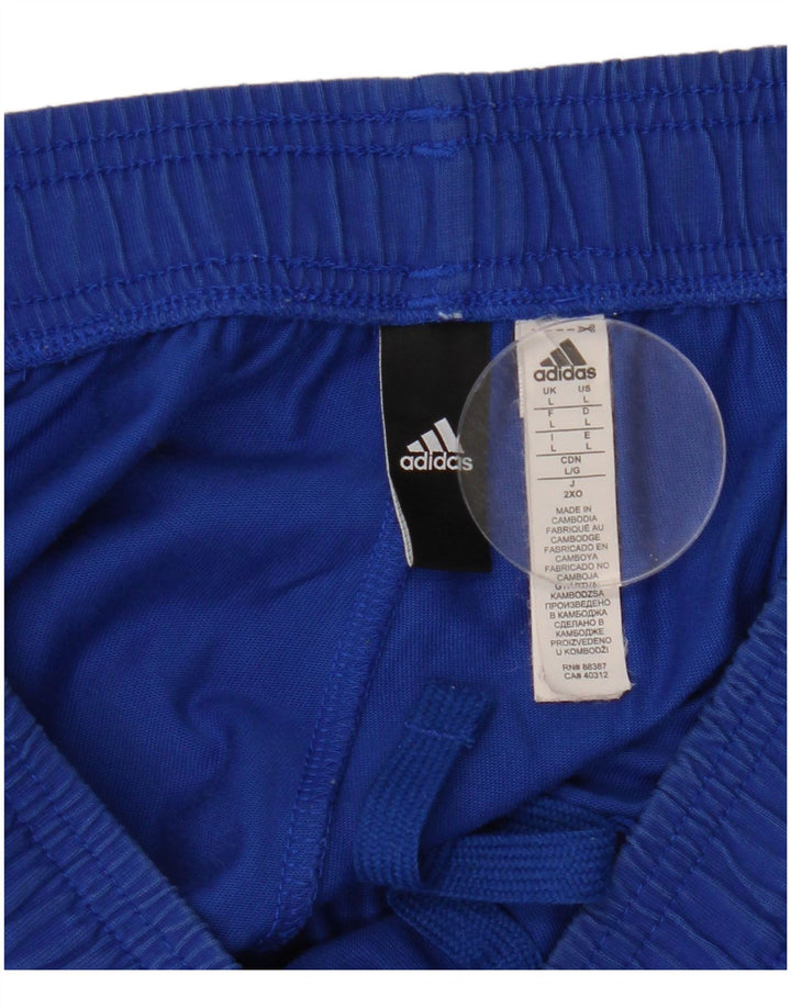 Calça de treino masculina Adidas grande algodão azul