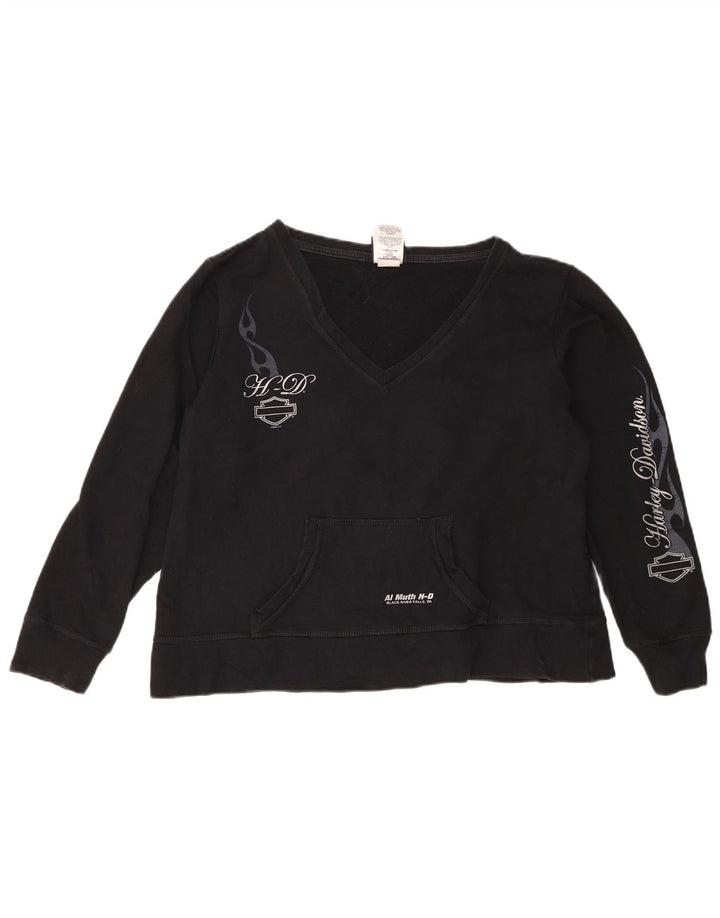Suéter feminino Harley Davidson com corte gráfico Reino Unido 16 grande preto