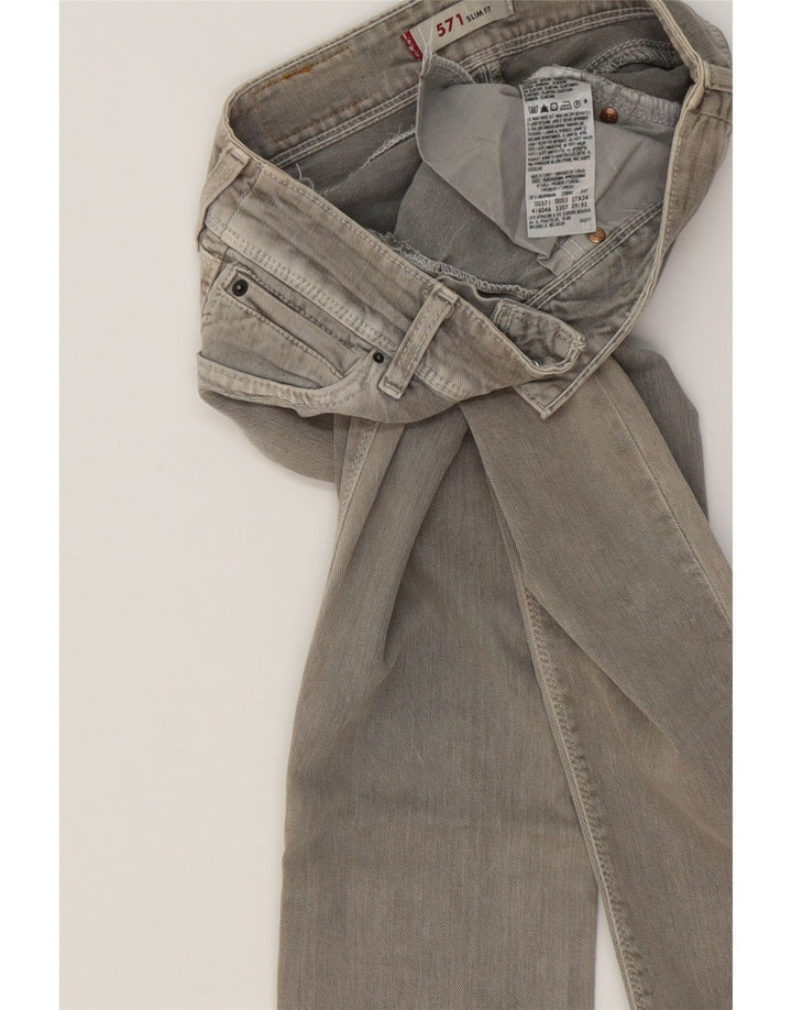 LEVI'S Womens 571 Slim Jeans W27 L34 Grey Cotton Vintage Levi's and Second-Hand Levi's from Messina Hembry 