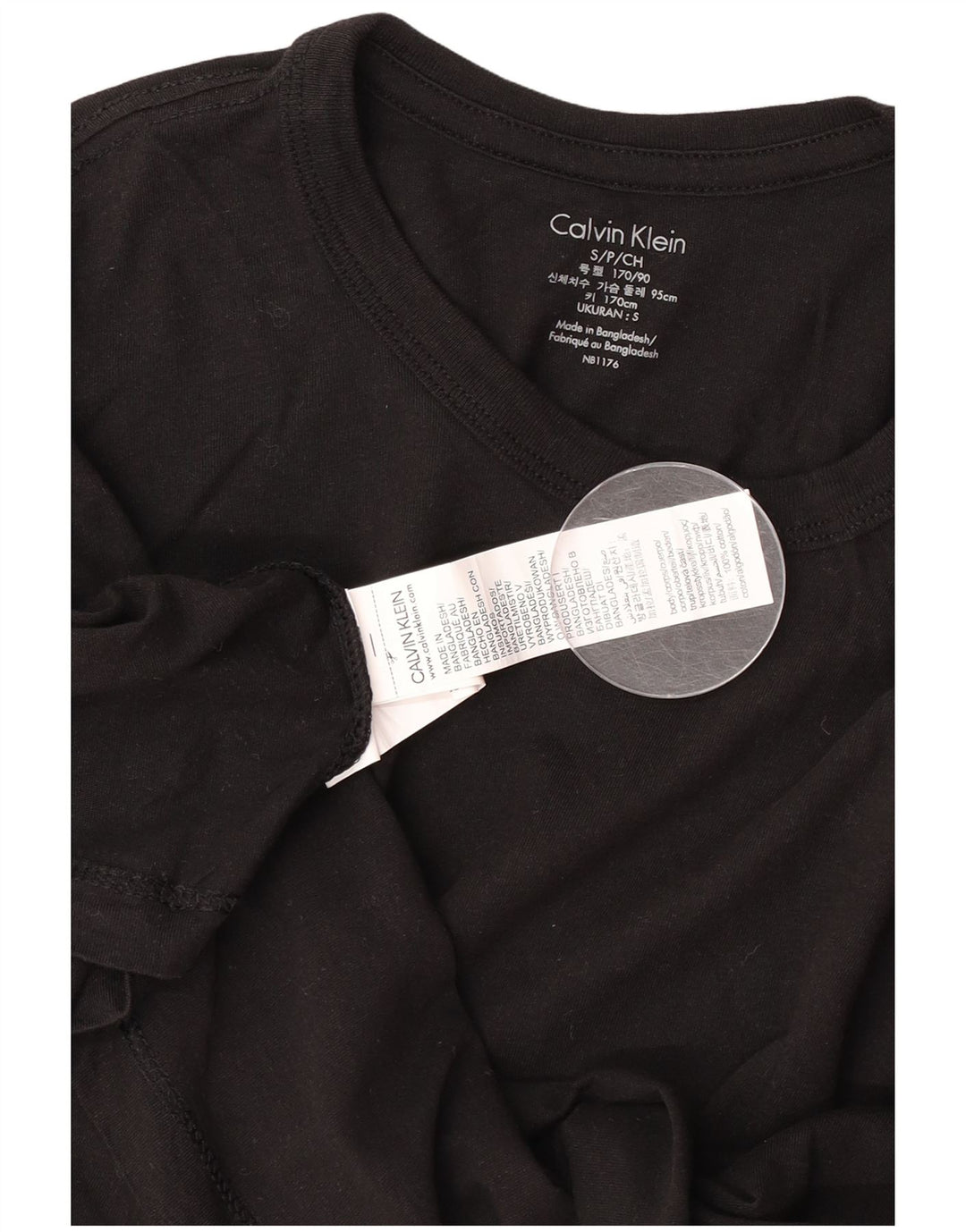 Calvin Klein Camiseta masculina top pequeno algodão preto