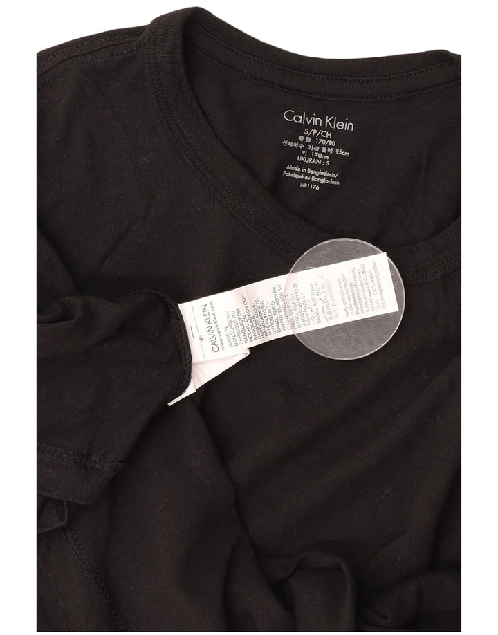 Calvin Klein Camiseta masculina top pequeno algodão preto