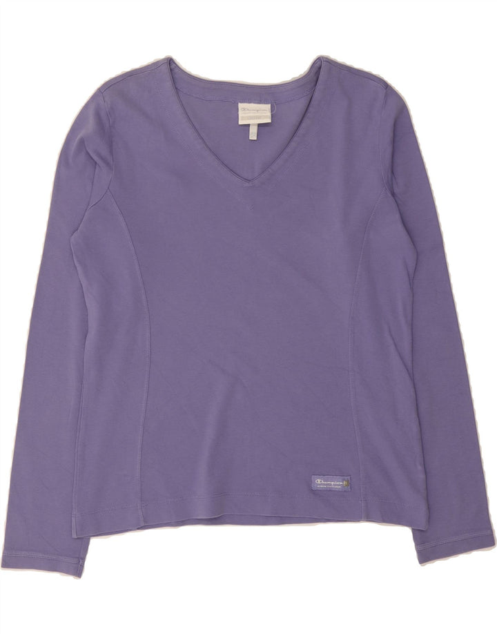 CHAMPION Womens Top Long Sleeve UK 18 XL Purple Cotton Vintage Champion and Second-Hand Champion from Messina Hembry 