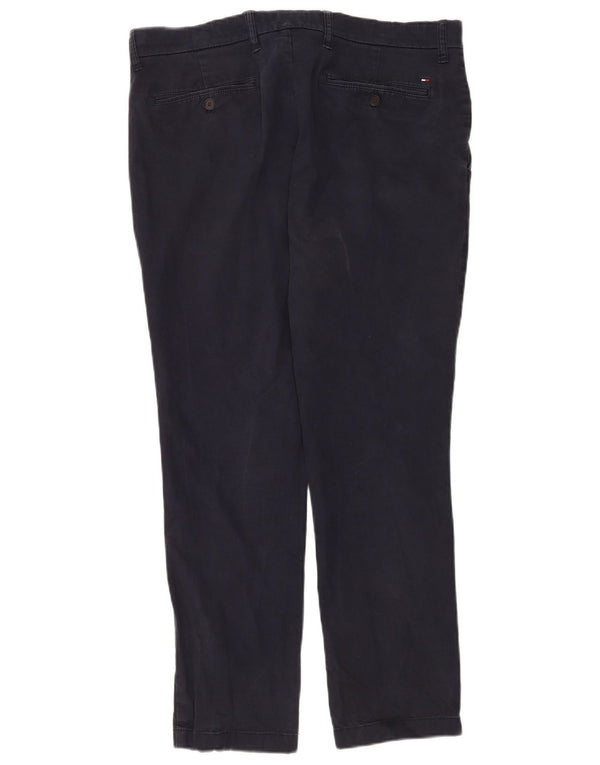 Tommy Hilfiger Mens Slim Fit Chino Trousers W34 L30 Navy Blue Cotton