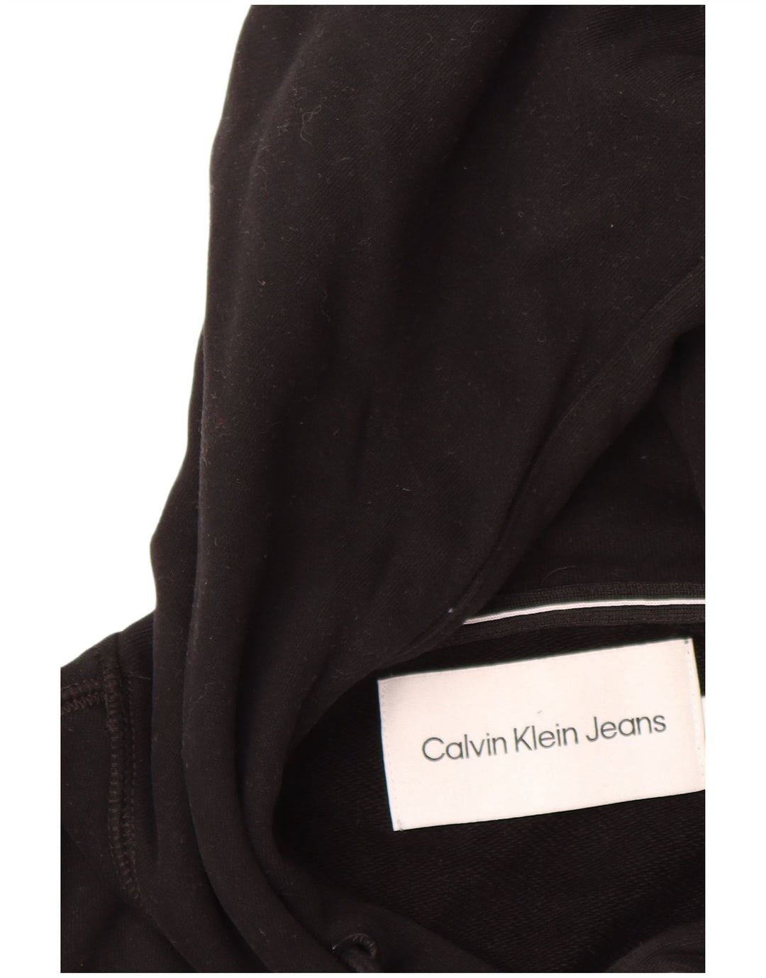 CALVIN KLEIN JEANS Suéter com capuz gráfico masculino médio algodão preto