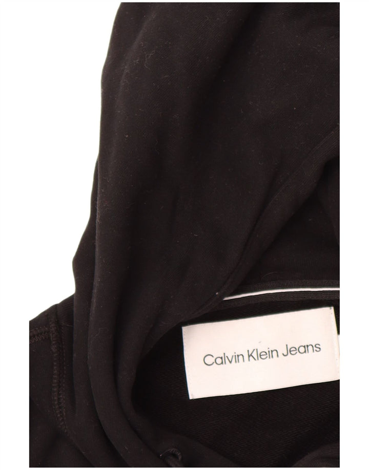 CALVIN KLEIN JEANS Suéter com capuz gráfico masculino médio algodão preto